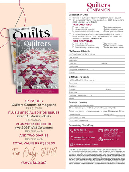 Quilters Companion Magazine Subscription